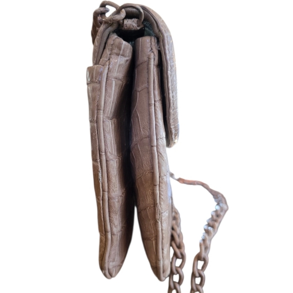 Nancy Gonzalez Genuine Crocodile Taupe Leather Convertible Crossbody Clutch - Picture 7 of 16